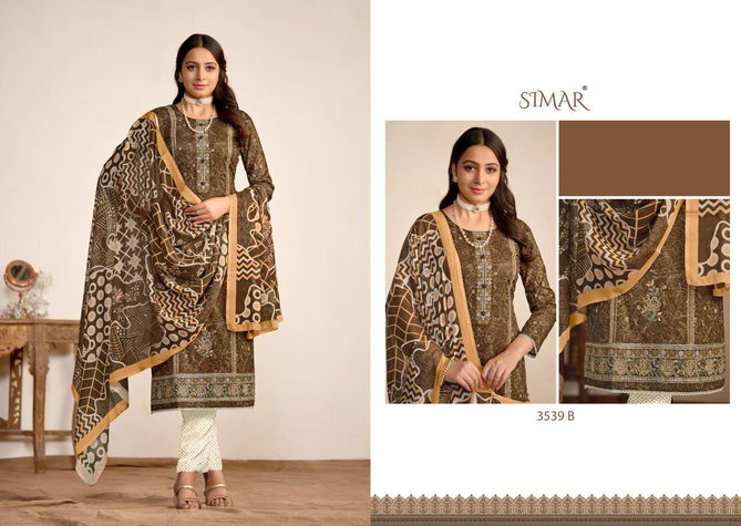 Samara By Simar Glossy Embroidery Lawn Cotton Dress Material Wholesale Shop In Surat